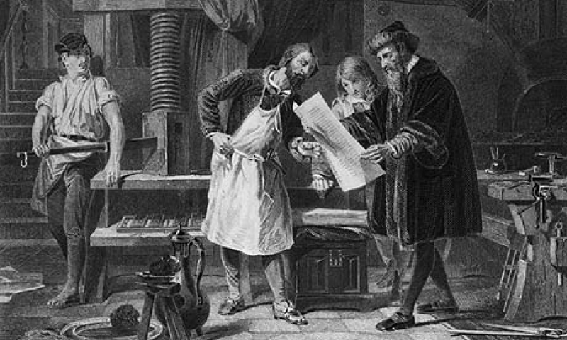 Gutenberg e a prensa de tipos móveis